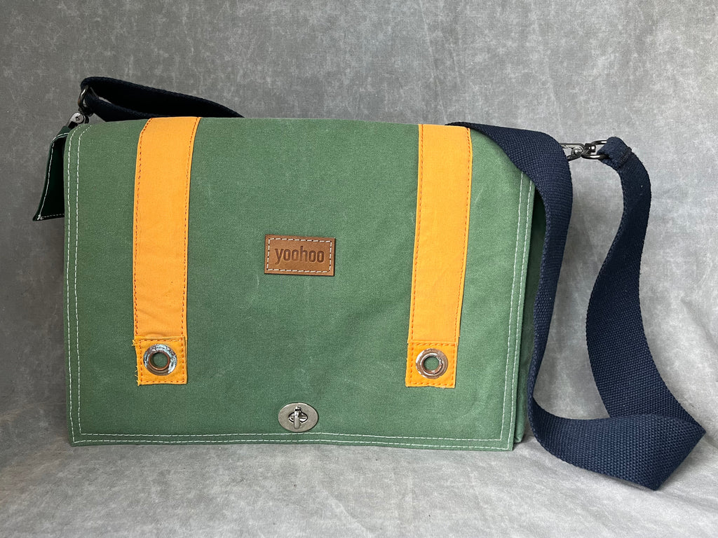 Recycled Green Tent Canvas Satchel Bag
