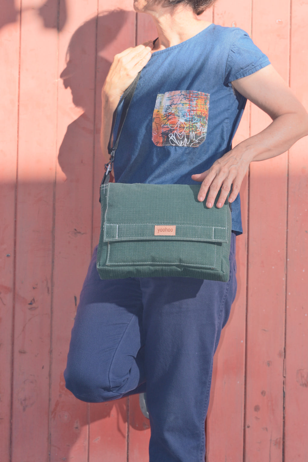 Recycled Green Swag Satchel Bag
