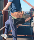 Recycled Blue Mail Bag Satchel — SOLD